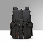 Black travel backpacking backpack, holds a 16-inch laptop, durable material