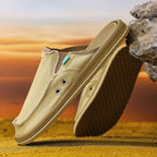 Men's comfortable shoes in beige canvas, perfect for beach days