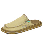 Mens comfortable shoes in beige canvas for casual wear