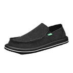 Mens comfortable shoes in black denim for casual wear