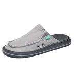 Mens comfortable shoes in gray canvas for casual wear and relaxation