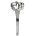 Modern silver fashion ring for women featuring a sleek design and sparkling accents
