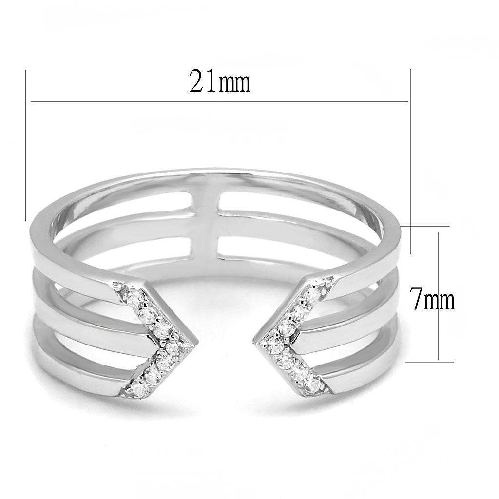 Modern silver rings for vacation style with a unique open band design and sparkling accents