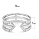 Modern silver rings for vacation style with a unique open band design and sparkling accents