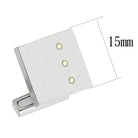 Modern square cufflinks for men with sleek design and three decorative stones for formal occasions