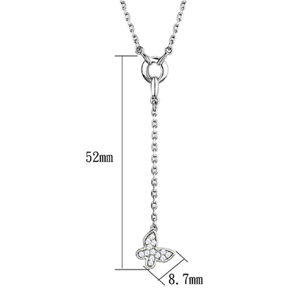 Elegant Y-necklace with butterfly charm, a perfect piece of modern vacation jewelry for women.