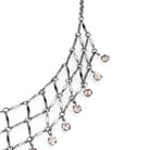 Stylish silver necklace with sparkling crystals, ideal as modern vacation jewelry for women