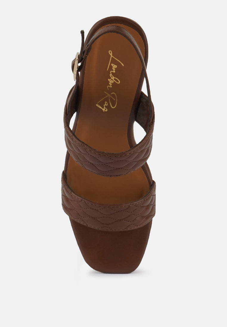 Mohana Quilted High Wedge Heel Sandals