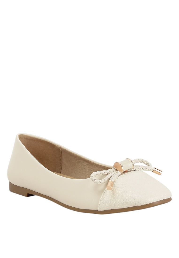 Moi Metallic Embellished Flat Ballerinas