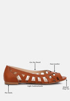 Moira Woven Peep Toe Flats