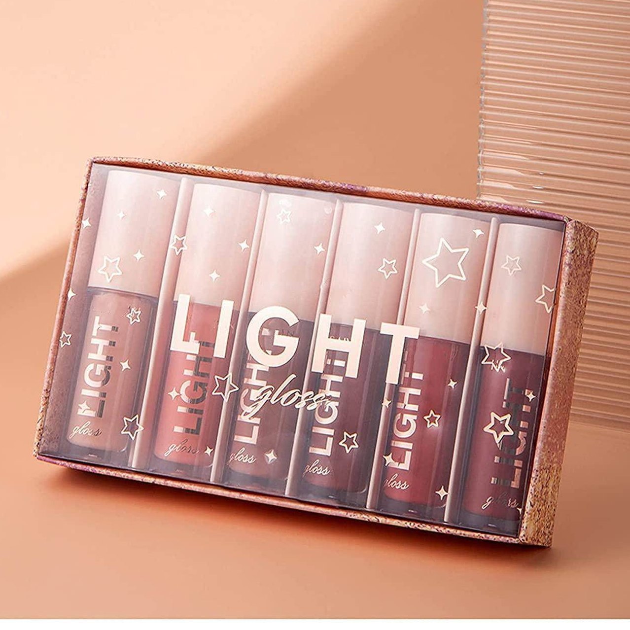 6PCS Hydrating Lip Gloss Neutral Nude Nourishing Glossy - VacationGrabs