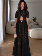Black lace lingerie set, elegant design for romantic occasions