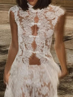 White lace lingerie set, sheer fabric for intimate occasions
