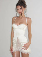 Ivory lace lingerie set with soft satin and delicate lace trim