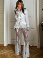Women's lace lingerie set in white, perfect for special occasions