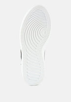Monigue Faux Leather Cross Stitch Detail Sneakers