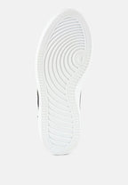 Monigue Faux Leather Cross Stitch Detail Sneakers
