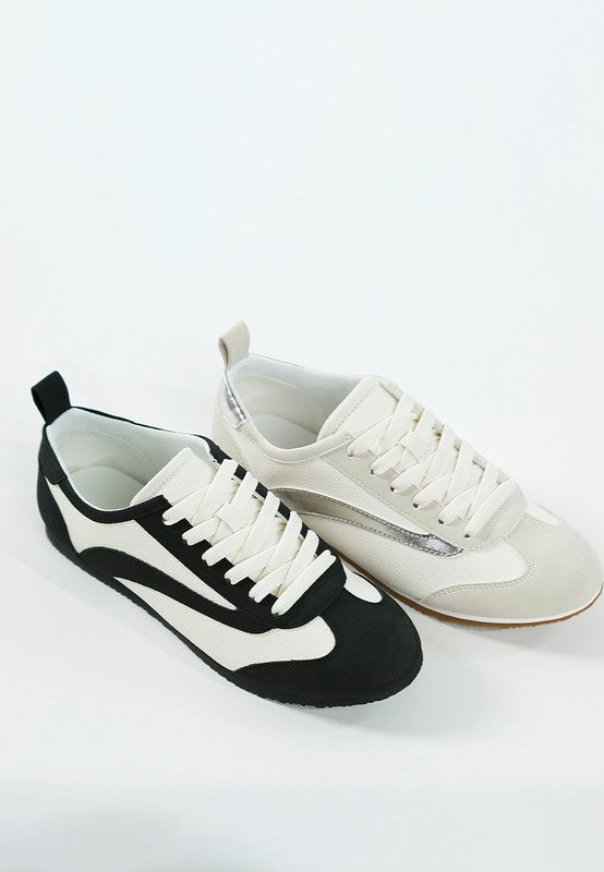 Bi-color Moomba lace up sneakers for women's casual wear