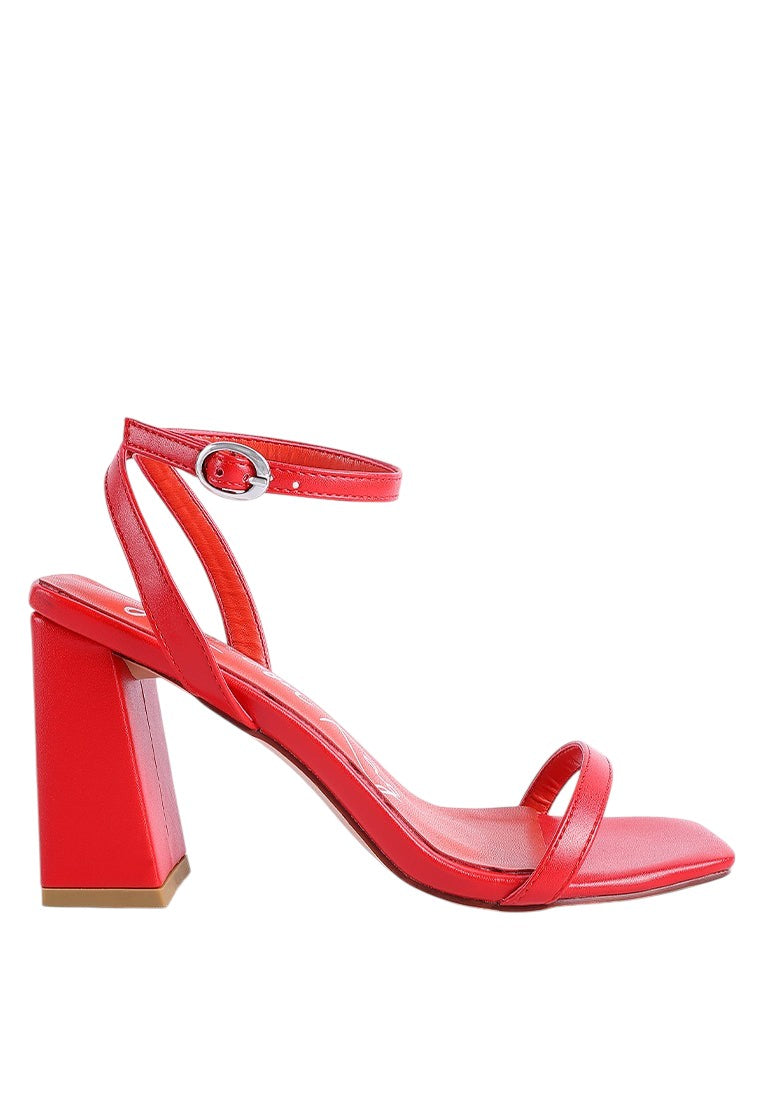 Mooncut Ankle Strap Block Heel Sandals