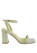 Mooncut Ankle Strap Block Heel Sandals