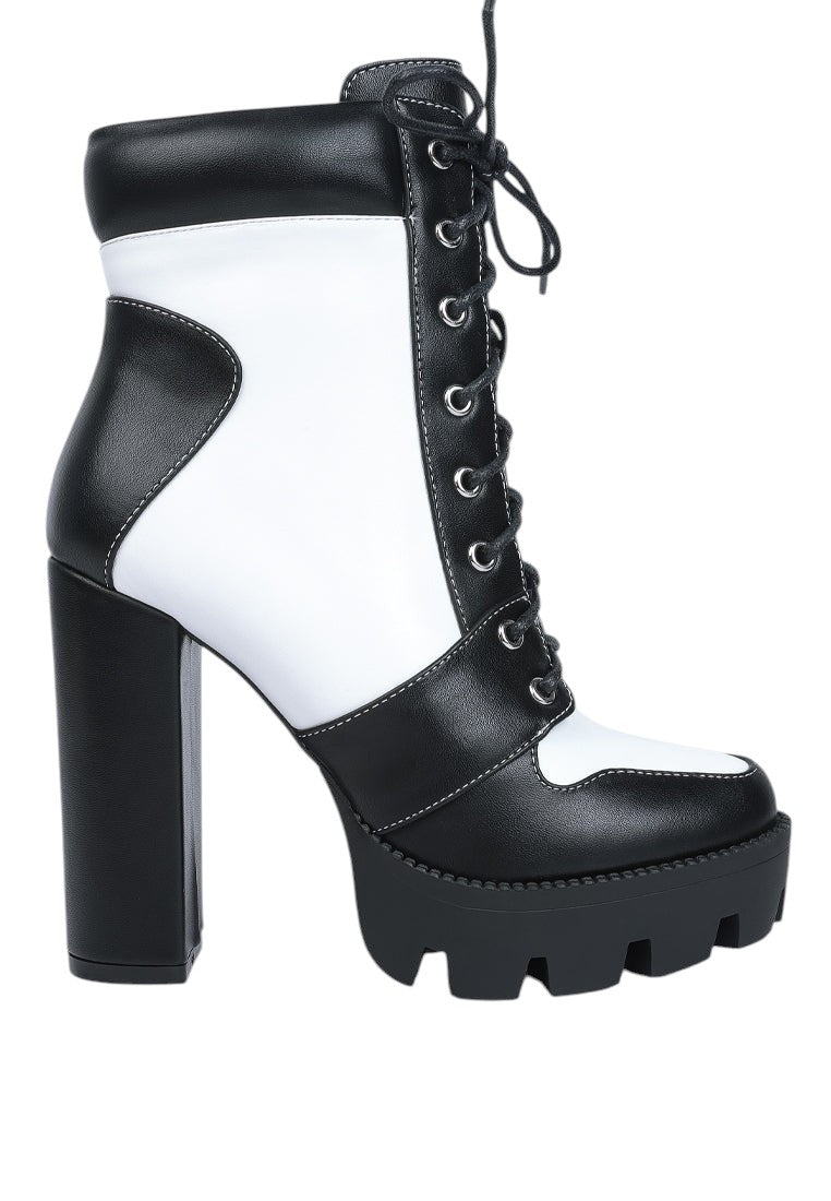 Moos Block Heel Lace Up Boots