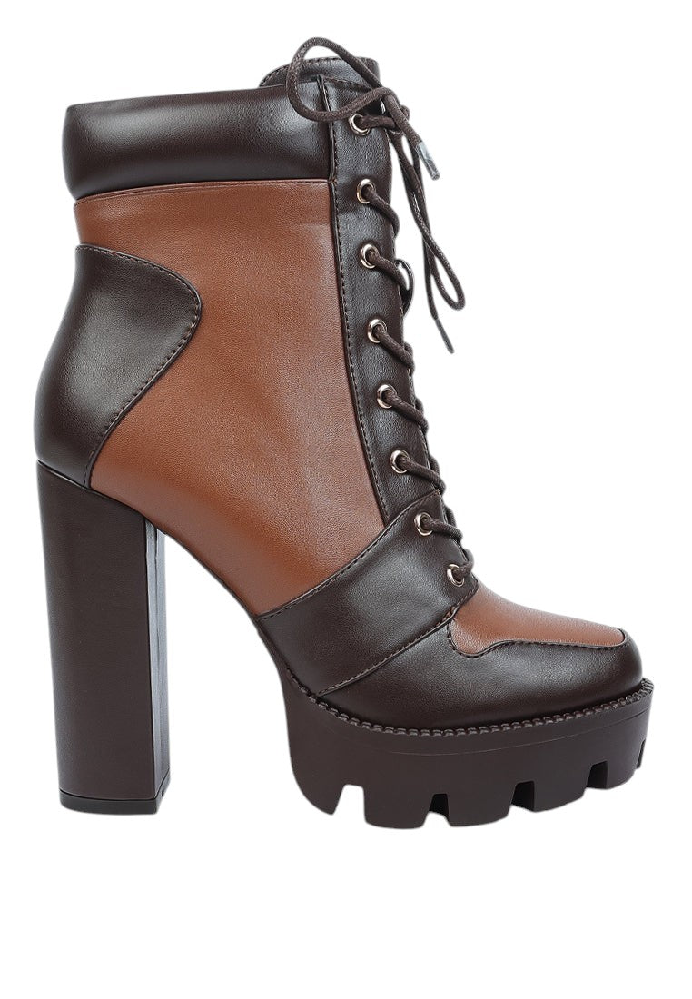 Moos Block Heel Lace Up Boots