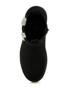 Rag Company Mothman fur detail boots featuring a sleek black design and unique fur accents