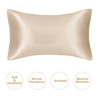 Beige mulberry silk pillowcase, soft and breathable for luxurious sleep