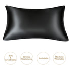 Black mulberry silk pillowcase, soft and breathable for luxurious sleep