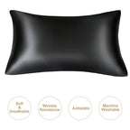 Black mulberry silk pillowcase, soft and breathable for luxurious sleep