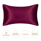 Burgundy mulberry silk pillowcase, soft and breathable for luxurious sleep