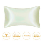 Ivory mulberry silk pillowcase for soft and breathable sleep