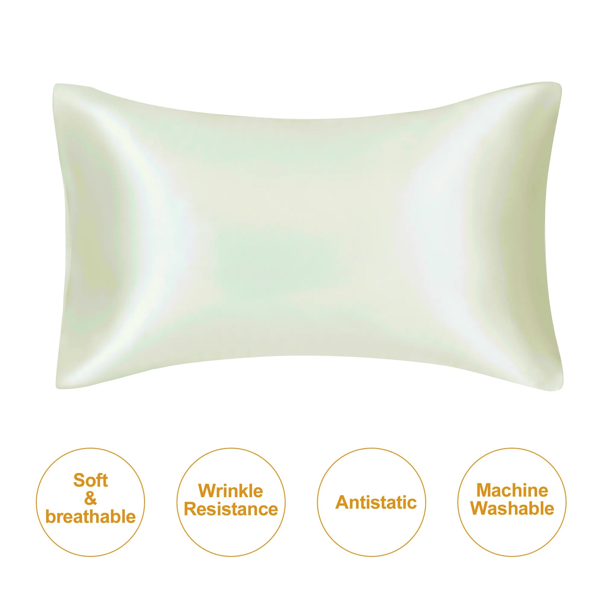 Ivory mulberry silk pillowcase for soft and breathable sleep
