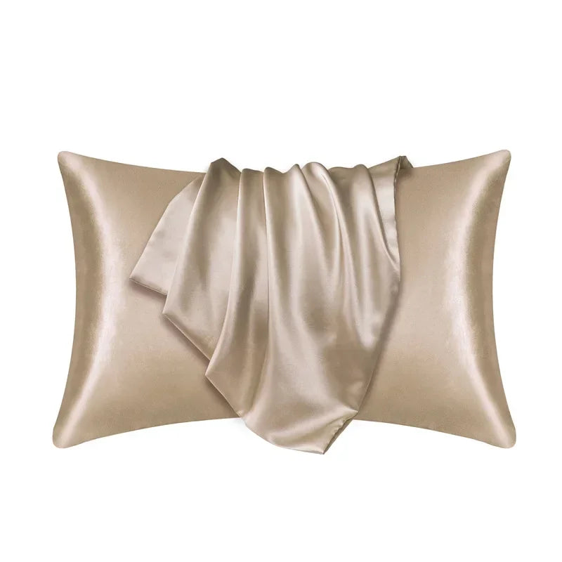 Beige mulberry silk pillowcase for hair and skin enhancement