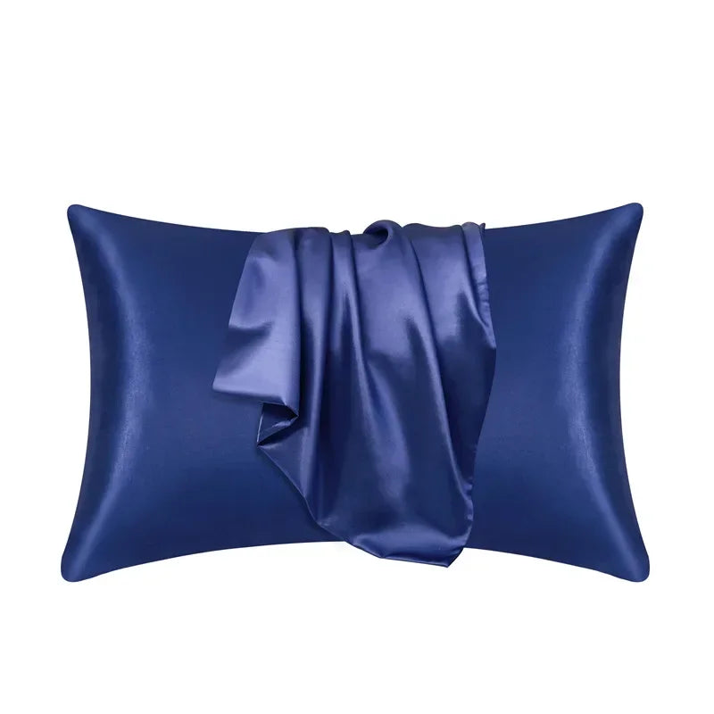 Navy blue mulberry silk pillowcase for hair and skin