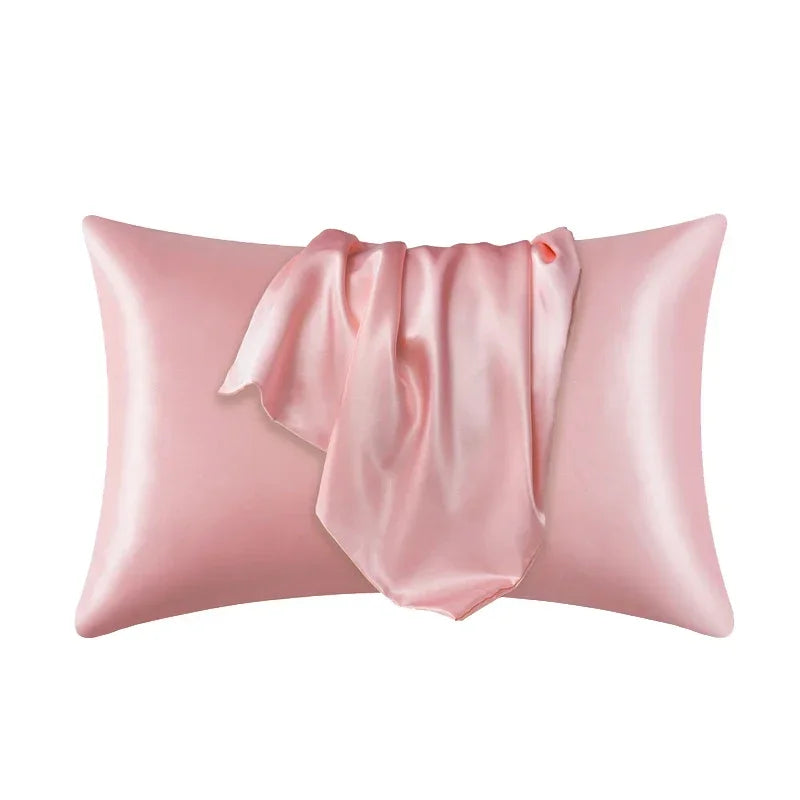 Pink mulberry silk pillowcase for hair and skin care