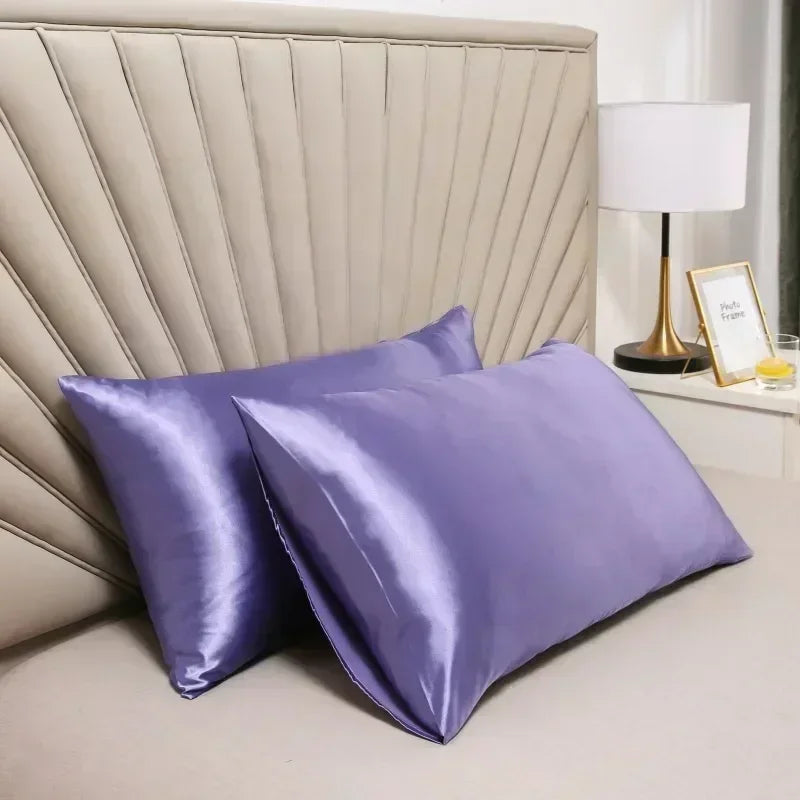 Purple mulberry silk pillowcase for hair and skin, soft and luxurious