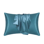 Teal mulberry silk pillowcase for hair and skin care