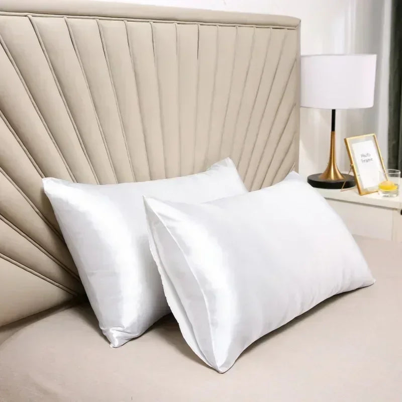 White mulberry silk pillowcase for hair and skin comfort