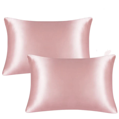 Set of two rose pink mulberry silk pillowcases for luxurious sleep