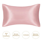 Pink mulberry silk pillowcase, soft and breathable for better sleep