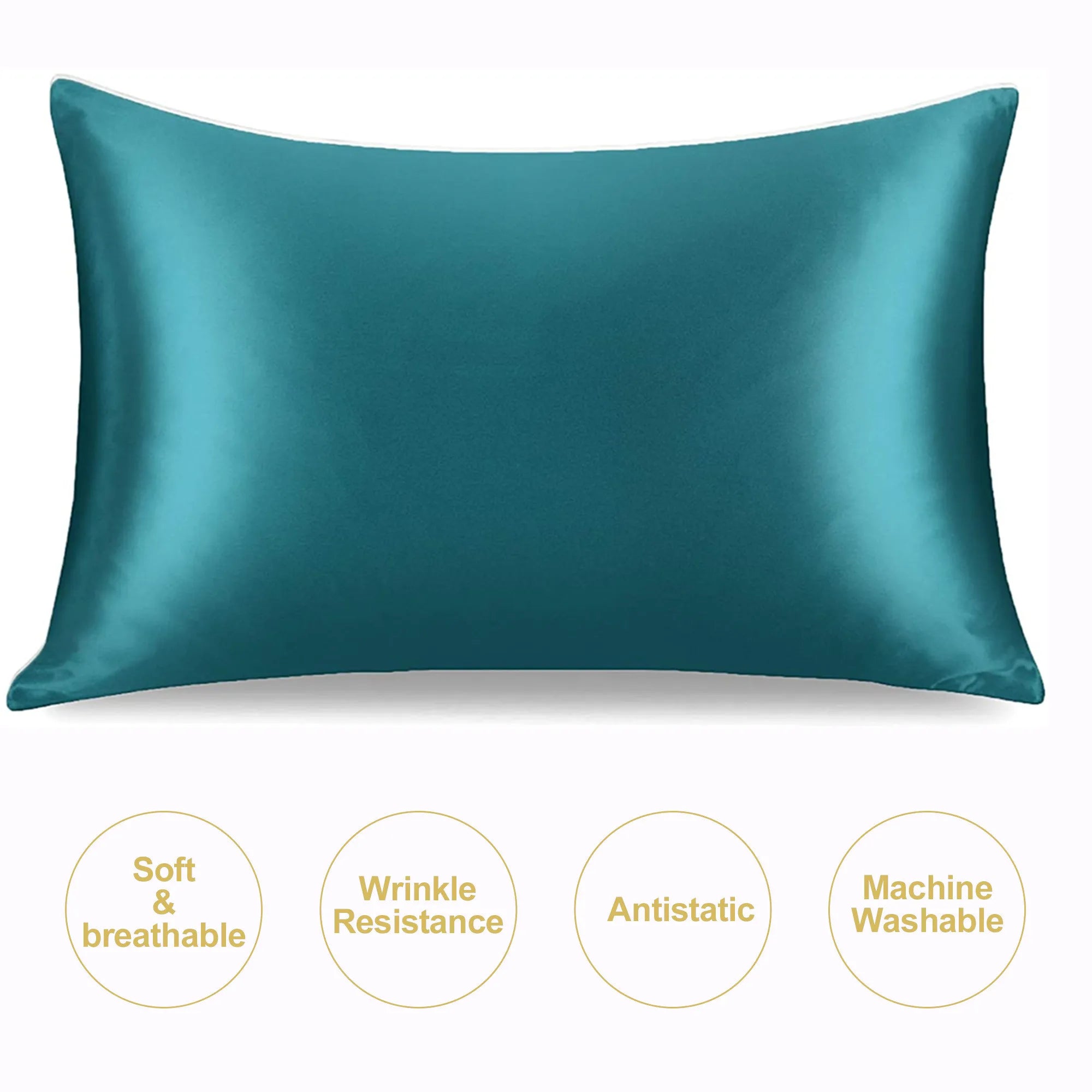 Teal mulberry silk pillowcase for soft and wrinkle-free sleep