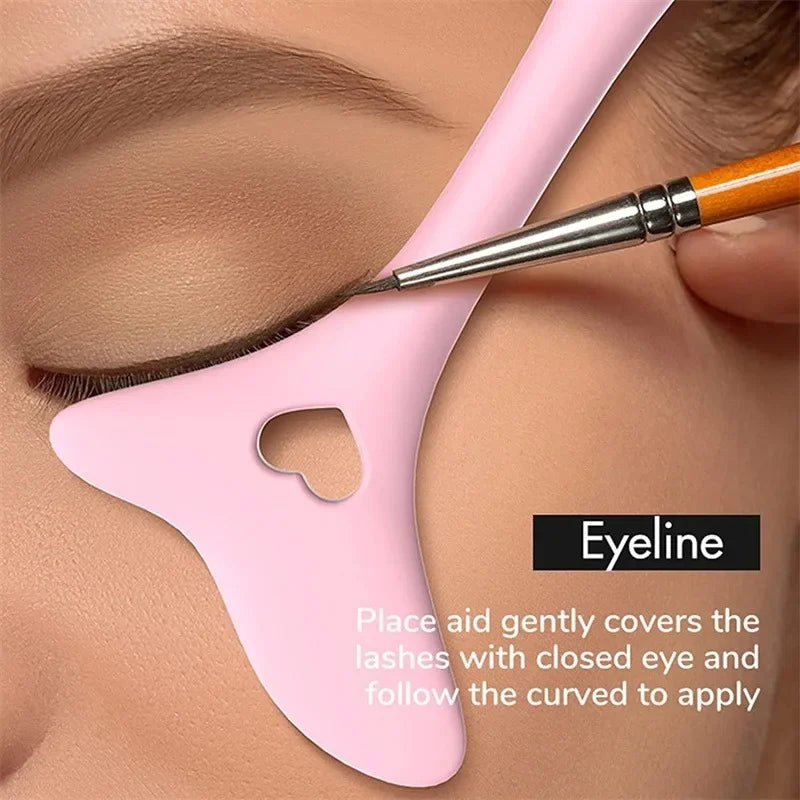 Multi-functional eyeliner stencil in pink for precise eye makeup application