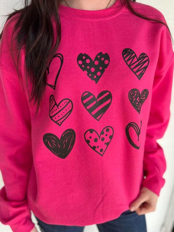 Women's Sweatshirts & Hoodies Multi Hearts Sweatshirt