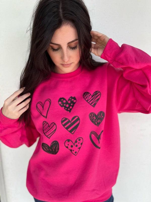 Women's Sweatshirts & Hoodies Multi Hearts Sweatshirt