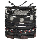 Multi-layered bracelets for men by VacationGrabs featuring leather, charms, and metal accents