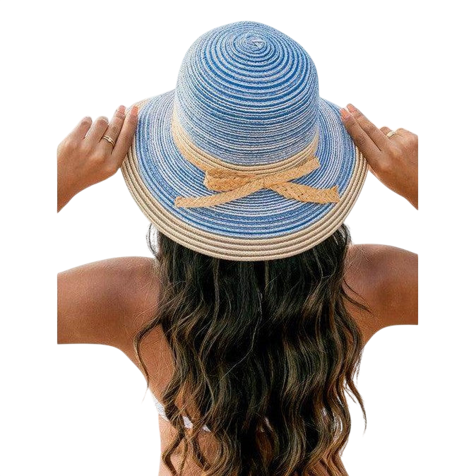Multi-Stripe Bow Accent Bucket Sunhat