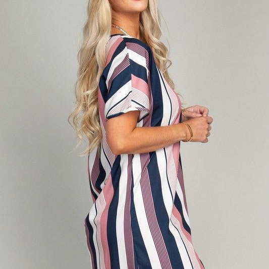 Women's Dresses Multi Striped Print Tunic Dress