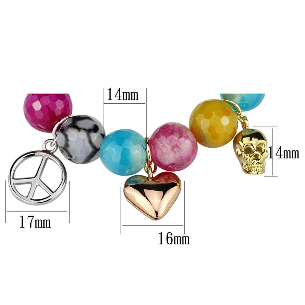 Multicolor beaded bracelet for women featuring colorful beads and charms for a trendy look