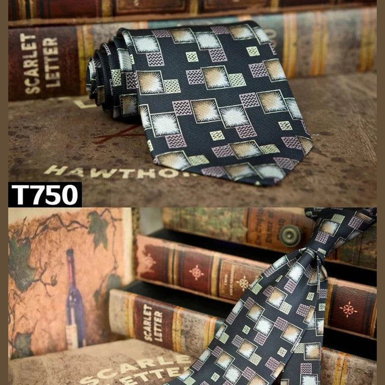 Multicolor silk ties for men, stylish patterned design for formal occasions